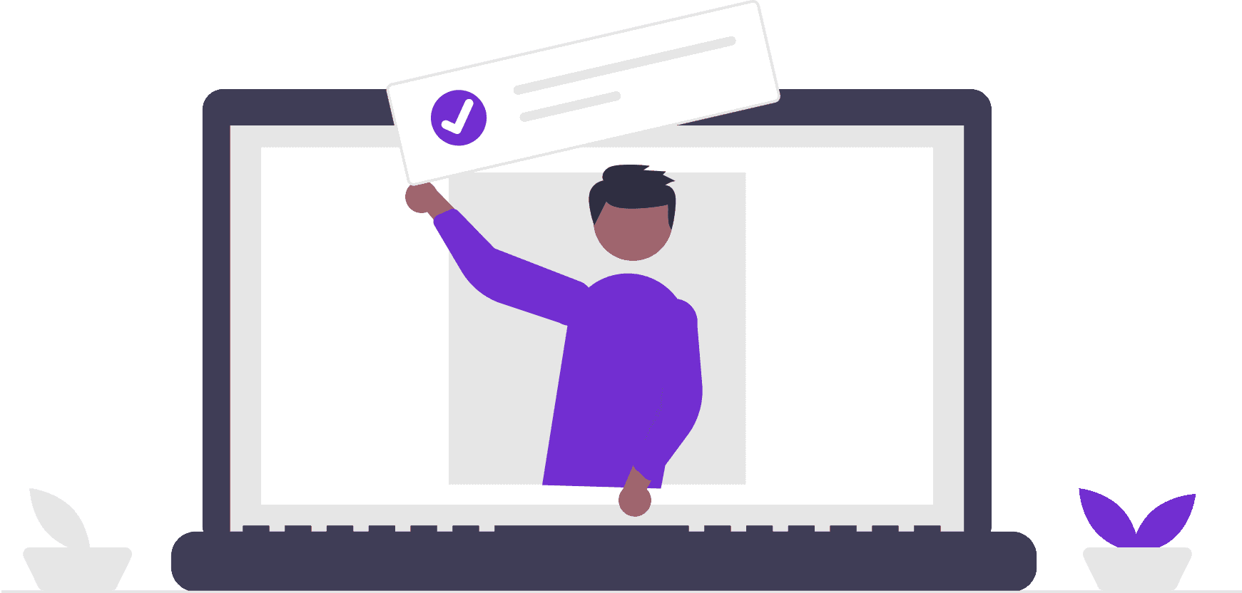 Dashboard illustration showing AI writing platform